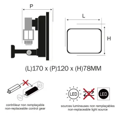 Projecteur LED 30W/IP65/2550lm/4000K connexion direct - sans câble - garantie 5 ans