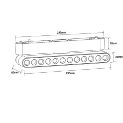 Projecteur magnétique Magnetic Light Prestige noir LED 3000K 1 pièce