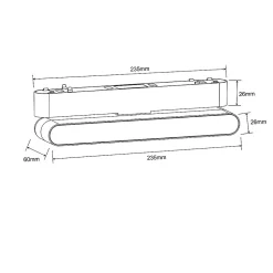 Projecteur magnétique Magnetic Light Prestige, LED noire 4000K, 1 pièce.