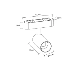 Projecteur magnétique Magnetic Light Prestige noir LED 3000K 1 pièce