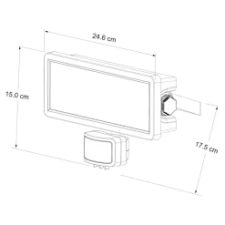 Projecteur mural LED extérieur blanc 30 W 3750 lm détecteur de mouvement IP65, GoodHome Davern