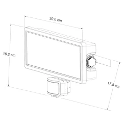 Projecteur mural LED extérieur noir 50 W 6250 lm détecteur de mouvement IP65, GoodHome Davern