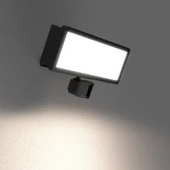 Projecteur mural LED extérieur noir 50 W 6250 lm détecteur de mouvement IP65, GoodHome Davern