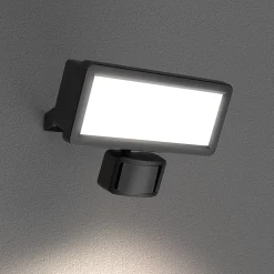 Projecteur mural LED extérieur noir 20 W 2250 lm détecteur de mouvement IP65, GoodHome Davern