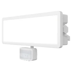 Projecteur mural LED extérieur blanc 50 W 6250 lm avec détecteur PIR IP65, GoodHome Davern