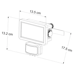 Projecteur mural LED extérieur noir 10 W 1250 lm détecteur de mouvement IP65, GoodHome Davern