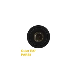 Projecteur Piquet E27 PAR38 AC220/240V étanche IP54 IK10 75mm Noir