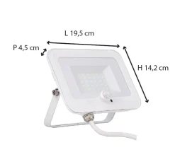 Projecteur plat + détecteur mouvement IP65 3000lm - Voltman