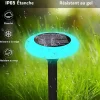 Projecteur RGB LED solaire à piquer pour jardin, lumières de jardin wifi + bluetooth IP67 étanche