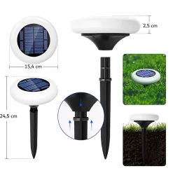 Projecteur RGB LED solaire à piquer pour jardin, lumières de jardin wifi + bluetooth IP67 étanche