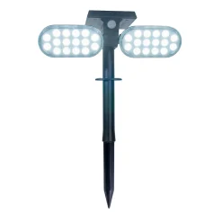 Projecteur solaire à LED 'Paco' pour l'extérieur avec LED fixe, piquet de terre solaire en plastique noir, hauteur 31,9 cm