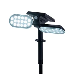 Projecteur solaire à LED 'Paco' pour l'extérieur avec LED fixe, piquet de terre solaire en plastique noir, hauteur 31,9 cm