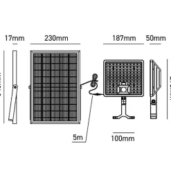 Projecteur Solaire Extérieur 30W - Projecteur avec Détecteur
