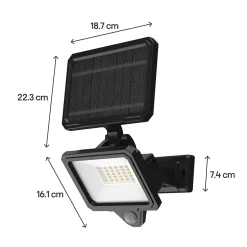 Projecteur solaire LED extérieur noire 5,5 W 600 lm IP44 détecteur PIR, GoodHome Shomali