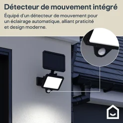 Projecteur solaire LED extérieur noire 5,5 W 600 lm IP44 détecteur PIR, GoodHome Shomali