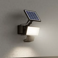Projecteur solaire LED intégré à détection Davern 400lm IP65 noir GoodHome