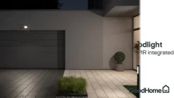 Projecteur solaire LED intégré à détection Davern 400lm IP65 noir GoodHome