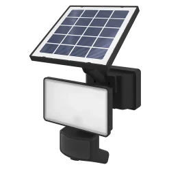 Projecteur solaire LED intégré à détection Davern 800lm IP65 noir GoodHome