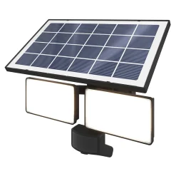 Projecteur solaire LED intégré à détection Davern 2x800lm IP65 noir GoodHome