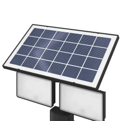 Projecteur solaire LED intégré à détection Davern 2x800lm IP65 noir GoodHome