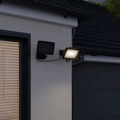 Projecteur solaire LED intégré à détection Shomali 1000lm 9W IP44 noir GoodHome