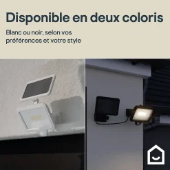 Projecteur solaire LED intégré à détection Shomali 1000lm 9W IP44 blanc GoodHome