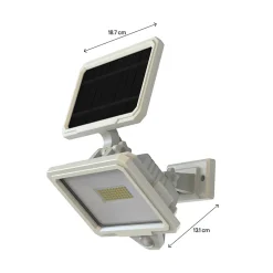 Projecteur solaire LED intégré à détection Shomali 1000lm 9W IP44 blanc GoodHome