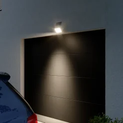 Projecteur solaire LED intégré à détection Shomali 1000lm 9W IP44 blanc GoodHome