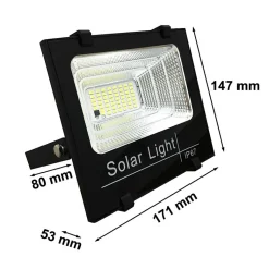 Projecteur Solaire LED 5W Dimmable avec Détecteur (Panneau Solaire + Télécommande Inclus) - Blanc Froid 6000K - 8000K - SILAMP