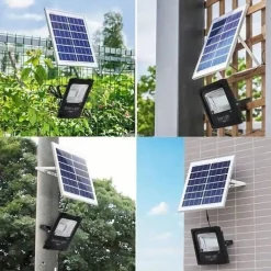 Projecteur Solaire LED 5W Dimmable avec Détecteur (Panneau Solaire + Télécommande Inclus) - Blanc Froid 6000K - 8000K - SILAMP