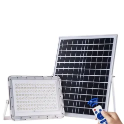 Projecteur Solaire LED 20W IP65 (Panneau Solaire + Télécommande Inclus) - Blanc Froid 6000K - 8000K - SILAMP