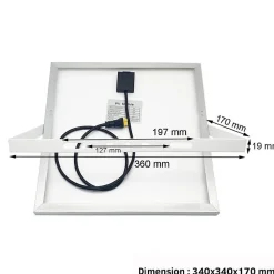Projecteur Solaire LED 20W IP65 (Panneau Solaire + Télécommande Inclus) - Blanc Froid 6000K - 8000K - SILAMP