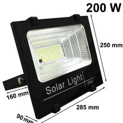 Projecteur Solaire LED 30W IP65 Dimmable avec Détecteur (Panneau Solaire + Télécommande Inclus) - Blanc Froid 6000K - 8000K