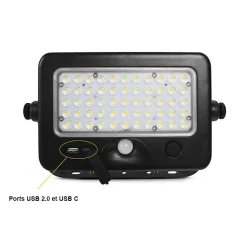 Projecteur solaire LED 10W noir