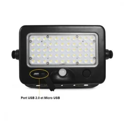 Projecteur solaire LED 10W noir