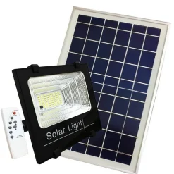 Projecteur Solaire LED 8W Dimmable avec Détecteur (Panneau Solaire + Télécommande Inclus) - Blanc Froid 6000K - 8000K - SILAMP