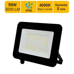Projecteurs LED 50W/IP65/5000lm/4000K connexion direct - sans câble - garantie 5 ans