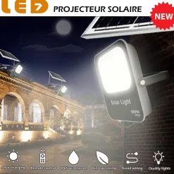 Projecteurs solaires LED Noir 60W étanche IP65