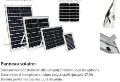 Projecteurs solaires LED Noir 60W étanche IP65