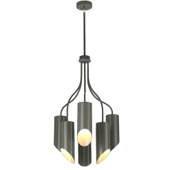 Quinto Lustre 6 lumières - Nickel poli gris foncé