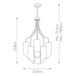 Quinto Lustre 6 lumières - Nickel poli gris foncé