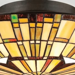 Quoizel Reed Plafonnier Style Tiffany 2 Lumières