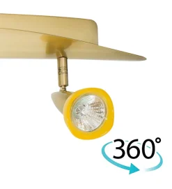 Rampe de plafond 2 lumières Réglette en laiton brossé 2 Spots orientables 2 x 50 W GU 5.3