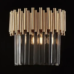 Ravel Applique en fer doré et strass 2 lumières .28 P.14 BL268-AP2-OR