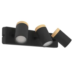 Reglette 3 spots de salle de bain Consuma noir mat GU10 IP44 L.40 x l. 12 x H. 10cm Eglo