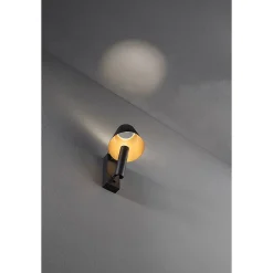 Reverse - Applique murale LED 6W pour chambre en métal, 3000K, 480 lm, orientable, lumière dans le diffuseur - Perenz - Noir