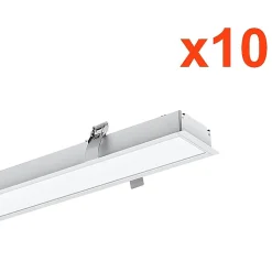 Réglette Encastrable LED 120cm 35W Blanc (Pack de 10) - Blanc Neutre 4000K - 5500K - SILAMP