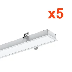 Réglette Encastrable LED 120cm 35W Blanc (Lot de 5) - Blanc Neutre 4000K - 5500K - SILAMP