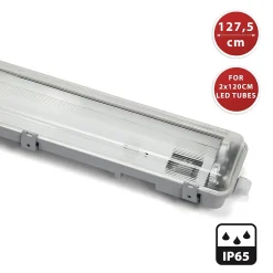Réglette exclusivement pour 2 tubes LED de 120cm. IP65