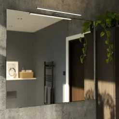 Réglette LED 3 en 1 mur miroir meuble argent IP44 1350lm L.50xl.13,6xP.50cm GoodHome Craven